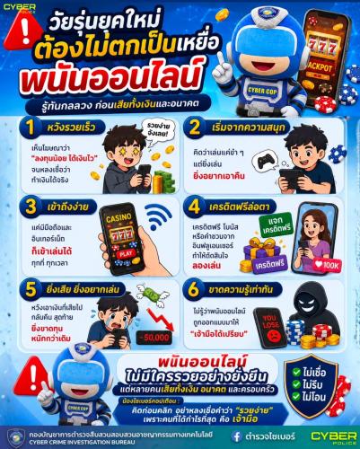 พช.สอยดาว เตือนภัย พนันออนไลน์…เริ่มจาก “ความสนุก” แต่จบลงที่ “ความสูญเสีย”